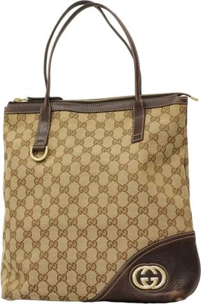 Gucci Brown Canvas Tote Bag (Pre-Owned)