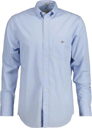 GANT Regular Poplin Overhemd - Heren - Casual Overhemden - Blauw - 3XL - Katoen - Overhemden