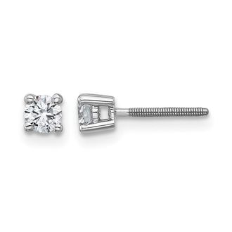 Diamond2Deal 14k Gold 1/3 ct Round Lab Grown Diamond Stud Earrings Screw Back VS Clarity, D-E Color