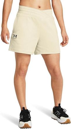 Under Armour Rival Terry Shorts Womens Clothing Silt/Black : LG (US 12-14), Polyester