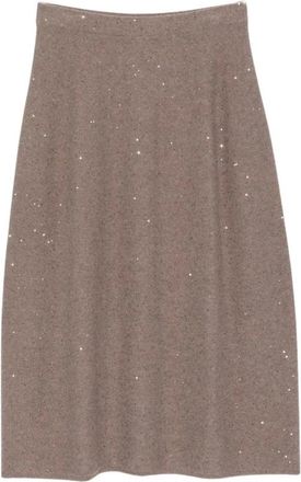 Antonelli Primiero Midi Rok - Dames - Midirokken - Beige - M - Wol - Rokken
