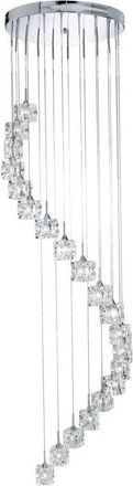 Searchlight Searchlight Ice Cube Integrerad Led 20 Light Spiral Cluster Pendel Chrome Finish