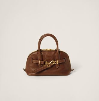 Miu Miu Aventure Nappa Leather Top-handle Bag, Woman, Oak