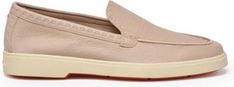 Santoni Mocassino Pelle Martellata - Dames - Loafers - Beige - 36 EU - Leer - Schoenen