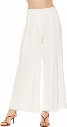 Alexia Admor Ilya High Waist Pleated Wide Leg Pants in Ivory at Nordstrom Rack, Size 14