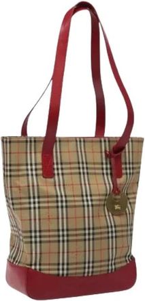 Burberry Pre-owned Tote Bags, female, Beige, Size: ONE SIZE Pre-owned Canvas Tote Bag