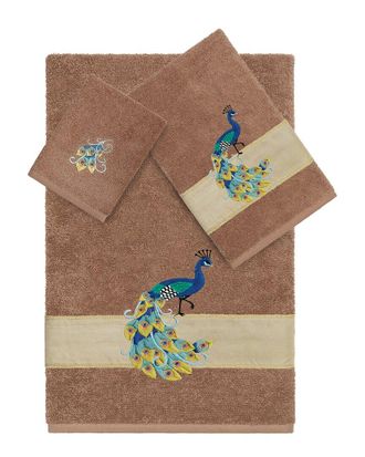 Linum Home Textiles 100% Turkish Cotton Penelope 3Pc Embellished Towel Set