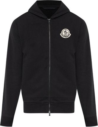Moncler Black Logo Zip Up Hoodie