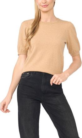CeCe by Cynthia Steffe Puff Sleeve Sweater in Latte Heather at Nordstrom, Size X-Small