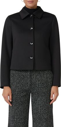 s.Oliver Black Label Hemdjacke S.OLIVER BLACK LABEL, Damen, Gr. 34, schwarz, Web, Obermaterial: 92% Polyester, 8% Elasthan. Futter: 100% Polyester, unifarben, regular fit 