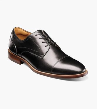 Florsheim Mens Florsheim Rucci 13384-001 Oxford Black Cap Toe Dress Shoes ZOGG2164