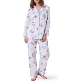 Printfresh Cotton Poplin Pajamas in Pearl at Nordstrom, Size X-Large