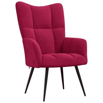 vidaXL Sill&oacute;n De Relax De Terciopelo Rojo Vino Tinto Vidaxl