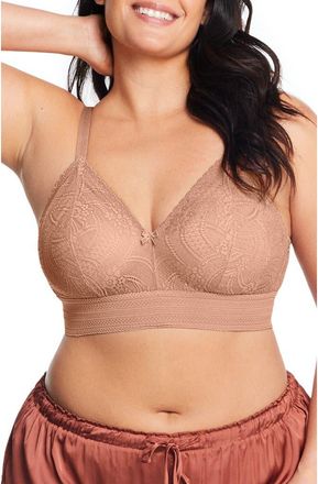 Glamorise Bramour Gramercy Luxe Lace Bralette in Cappuccino at Nordstrom, Size 38Dd