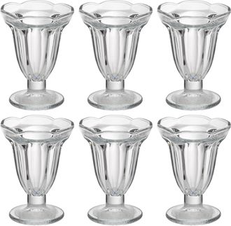 OEM 6 Copas Para Helado, De Vidrio Transparente, Con Dise&ntilde;o Cl&aacute;sico De Tallo, Para Postres Y Fiestas