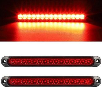 OEM Dailygoods, Barra De Luces Traseras (2 Piezas), Impermeable, 15 Led, Luces Traseras De Freno/intermitentes, Rampas Para Remolques