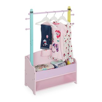 Relaxdays Relaxdays - Perchero Burro Infantil, Colgador De Ropa Para Ni&ntilde;os, 2 Baldas, 100,5 X 71 X 30 Cm, Colores Pastel, Multicolor