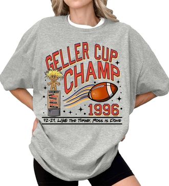 Generic 2025 Spring Tops for Women Fashion T Shirt Trendy Geller Cup Shirt Friends TV Show Tee Football Trophy Graphic Tee Retro 1996 Geller Bowl Shirt Shirt 