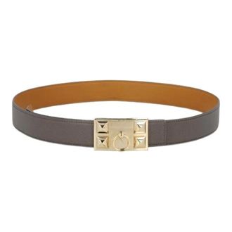 Herm&egrave;s Pre-owned Belts, female, Gray, Size: ONE SIZE Pre-owned Collier de Chien Belt