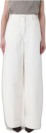 Brunello Cucinelli Pantaloni Wide - - Jeans - Donna - Bianco - S