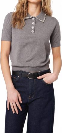 John & Jenn Ronan Short Sleeve Sweater In Grey