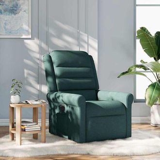 vidaXL Sill&oacute;n Reclinable De Tela Verde Oscuro Vidaxl
