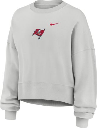 Nike Tampa Bay Buccaneers Primetime Phoenix Nike Womens NFL Oversized Pullover Crew in Grey | 01D70BB8B-CSV