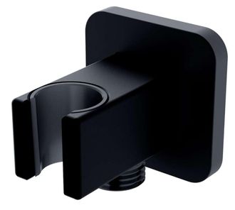 Omnires Omnires - Codo De Pared Con Soporte, Negro Mate 8815bl
