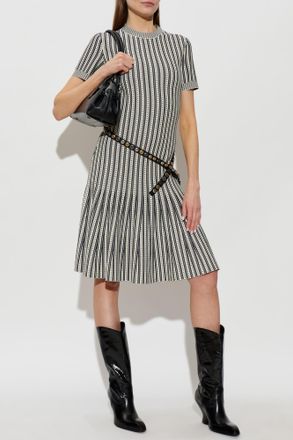 Alexander McQueen Dress With Stripe Pattern, Womens, Cream