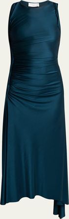 Victoria Beckham Sleeveless Twisted-Trim Satin Midi Dress