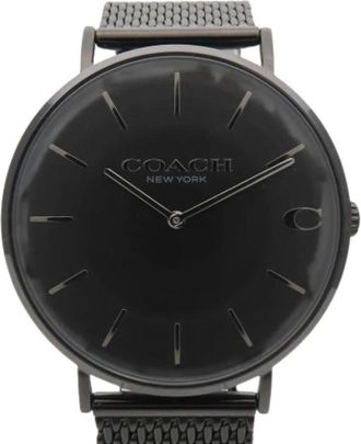 Coach Pre-owned Watches, male, Black, Size: ONE SIZE Pre-owned Charles Stainless Steel Watch