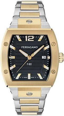 Ferragamo F-80 Tonneau Two-Tone Bracelet Watch, 42mm in Two Tone at Nordstrom