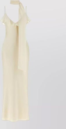 Rotate ruffled v-neck maxi slip dress