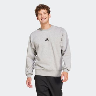 adidas Sweatshirt ADIDAS SPORTSWEAR M FEELCOZY SWT, Herren, Gr. 3XL, grau (medium grau heather, schwarz), Obermaterial: 70% Baumwolle, 30% Polyester, normal,