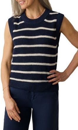 Faherty Miramar Linen & Organic Cotton Sweater Tank in North Sea Stripe at Nordstrom Rack, Size X-Small