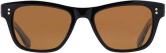 Mr. Leight DAMONE S Polarized Mojave Brown Premium Glass Square Unisex Sunglasses ML2048 BK-GM/MOJBRN PLR 51