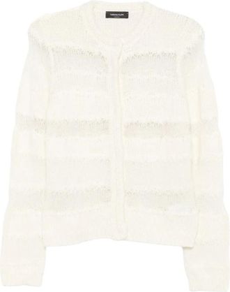 Fabiana Filippi Open-Knit Vest - Dames - Vesten - Wit - L - Katoen - Truien & Vesten