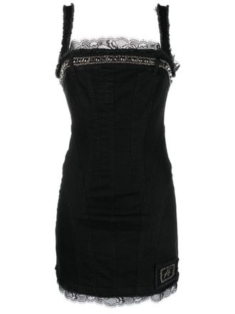 Alberta Ferretti Abito corto denim - Nero