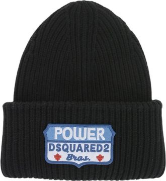 Dsquared2 Black Power Logo Beanie Cap