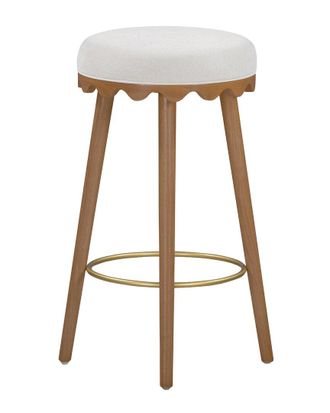 TOV Furniture Tov Furniture Oodle Performance Vegan Mohair Light Walnut Bar Stool