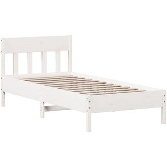 vidaXL Bed Frame without Mattress White 75x190 cm Small Single Solid Wood Pine Vidaxl