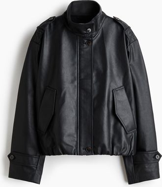H&M Jacke mit Coating in Oversized Fit - Schwarz