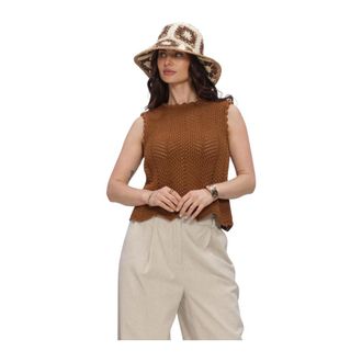 Modstr&ouml;m Dames, Tops, Bruin, Maat: XS Katoen