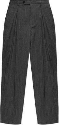 Valentino Garavani Wool Pleated Broeken - Heren - Nette broeken - Grijs - XL - Wol - Broeken