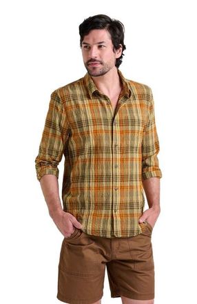 Toad & Co Mens Fletcher Long Sleeve Shirt in Umber Plaid at Nordstrom, Size X-Large