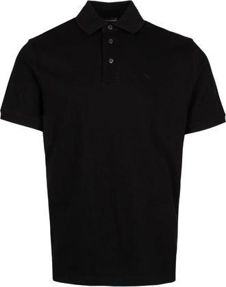 Emporio Armani Polo shirt met logo-borduursel - Heren - Polos - Zwart - S - Katoen - Tops