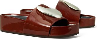 Tory Burch Patos Platform Slide Sandal in Russet Brown /Silver at Nordstrom, Size 10.5