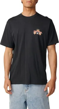 Rip Curl Hazed & Tubed Graphic T-Shirt in Washed Black at Nordstrom, Size Xx-Large