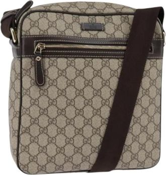Gucci Pre-owned Cross Body Bags, female, Beige, Size: ONE SIZE Pre-owned Canvas Cross Body Bag
