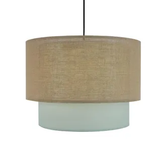 Sulion Lámpara colgante de ratán y lino verde D50cm